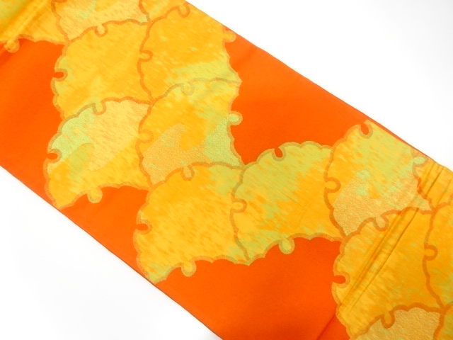 JAPANESE KIMONO / ANTIQUE FUKURO OBI / SILK / WOVEN SNOWFLAKE